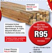 SA Pine Untreated Timber Purlins T02706