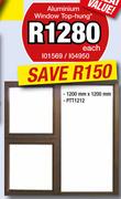 Aluminium Window Top-Hung 1200x1200mm PT1212-Each
