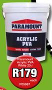 Paramount Acrylic PVA White-20Ltr