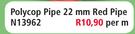 Polycop Pipe 22mm Red Pipe N13962-Per M