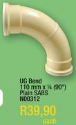 UG Bend 110mm x1/4(90 Degree) Plain SABS N00312-Each
