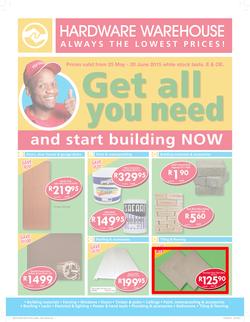 Hardware Warehouse KZN : Get All You Need (25 May -20 Jun 2015), page 1