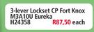3 Lever Lockset CP Fort Knox M3A10U Eureka H24358-Each