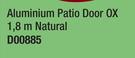 Aluminium Patio Door OX 1.8m Natural D00885-Each