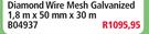 Diamond Wire Mesh Galvanized 1.8m x 50mm x 30m B04937-Each