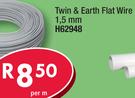 Twin & Earth Flat Wire 1.5mm H62948-Per m