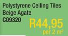 Polystyrene Ceiling Tiles Beige Agate C09320-Per 2 Sqm