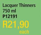 Lacquer Thinners P12191-750ml Each