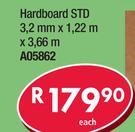 Hardboard STD 3.2mm x 1.22m x 3.66m A05862-Each