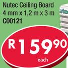 Nutec Ceiling Board 4mm x 1.2m x 3m C00121-Each