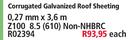 Corrugated Galvanized Roof Sheeting 0.27mm x 3.6m Z100 8.5(610) Non-NHBRC R02394-Each