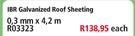 IBR Galvanized Roof Sheeting 0.3mm x 4.2m R03323-Each