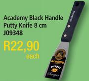 Academy Black Handle Putty Knife 8cm J09348-Each