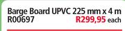 Barge Board UPVC 225mm x 4m R00697-Each