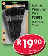 Ecoman Paint Brush Pack 12/25/38/50/63mm P05613-Per Set