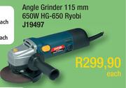 Ryobi Angle Grinder 115mm 650W HG-650 J19497-Each