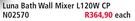 Luna Bath Wall Mixer L120W CP N02570