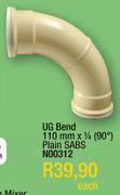 UG Bend 110mm x 1⁄4 (90°) Plains SABS N00312