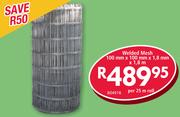 Welded Mesh 100mm x 100mm x 1.8mm x 1.8m-Per 25m Roll