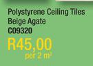 Polystyrene Ceiling Tiles Beige Agate C09320-Per 2 Sqm