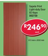 Sapele Print Light Duty Door EE Kayo D02730-813mm x 2032mm Each