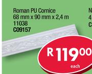 Gypsum PU Cornice 68mm x 90mm x 2.4m 11038 C09157-Each