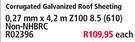 Corrugated Galvanized Roof Sheeting 0.27mm x4.2m Z100 8.5(610) Non-NHBRC R02396-Each