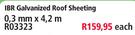 IBR Galvanized Roof Sheeting 0.3mm x4.2m R03323-Each