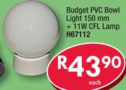 Budget PVC Bowl Light 150mm+ 11W CFL Lamp H67112