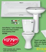 Astra/Melisa 7 Piece Bathroom Suite With Close-Coupled Front-Flushing Toilet S07809-Per Set