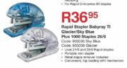 Rapid Stapler Babyray T1 Glacier/Sky Blue Plus 1000 Staples 26/6