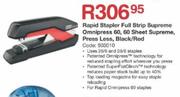 Rapid Stapler Full Strip Supreme Omnipress 60,60 Sheet Supreme,PressLess,Black/Red