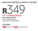 Apple iPad Mini With Retina With Wi-Fi + 3G 16GB-On Mofaya My Gig 2