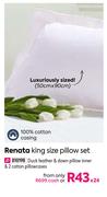 Renata King Size Pillow Set (Duck Feather & Down Pillow Inner & 2 Cotton Pillowcases)