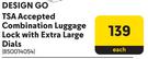 Design Go TSA Accepted Combination Luggage Lock With Extra Large Dials-Each