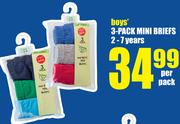 Boys 3 Pack Mini Briefs 2-7 Years-Per Pack