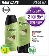 Organics Shampoo Or Conditioner Assorted-400ml