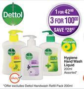 Dettol Hygiene Hand Wash Liquid Assorted-200ml
