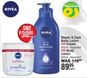 Nivea Repair & Care Body Lotion Or Cream 400ml Or Body Lotion 625ml-Each