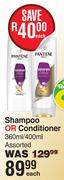 Pantene Shampoo Or Conditioner Assorted-360ml/400ml Each