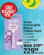 Gillette Venus Comfort Glide Breeze 3-Blade Razor-Per Pack