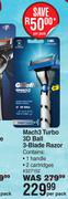 Gillette Mach3 Turbo 3D Ball 3-Blade Razor-Per Pack
