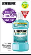 Listerine Cool Mint Mouthwash Value Pack-750ml