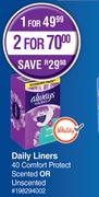 Always Daily Liners 40 Comfort Protect Scented Or Unscented-For 1