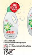 Ariel Automatic Concentrated Washing Liquid 2L Or All In 1 Automatic Washing Pods 21 Pods-Each