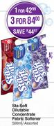 Sta Soft Dilutable Concentrate Fabric Softener Assorted-500ml