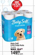 Baby Soft 2 Ply Toilet Rolls 18 Pack-Per Pack