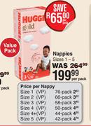 Huggies Nappies Sizes 1-5 Value Pack-Per Pack