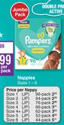 Pampers Nappies Sizes 1-6 Jumbo Pack-For 2
