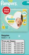 Pampers Nappies Sizes 1-6 Value Pack-For 2